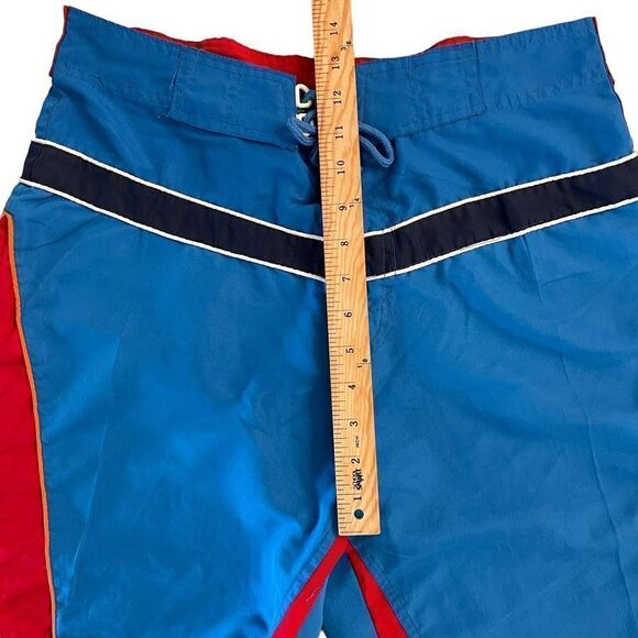 Quiksilver Mens Supreme Board Shorts Blue Red Polyester Size 32 - Picture 5 of 7